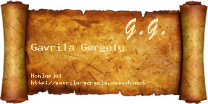 Gavrila Gergely névjegykártya